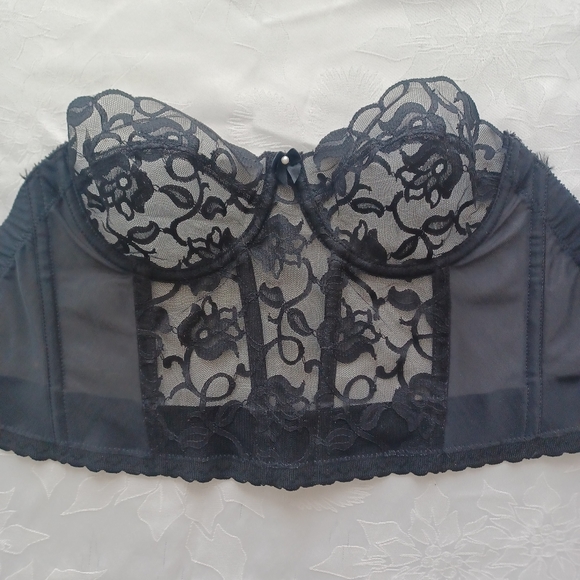 VICTORIAS SECRET GOLD LABEL VINTAGE BLACK LACE CORSET SIZE 36B - Picture 10 of 16